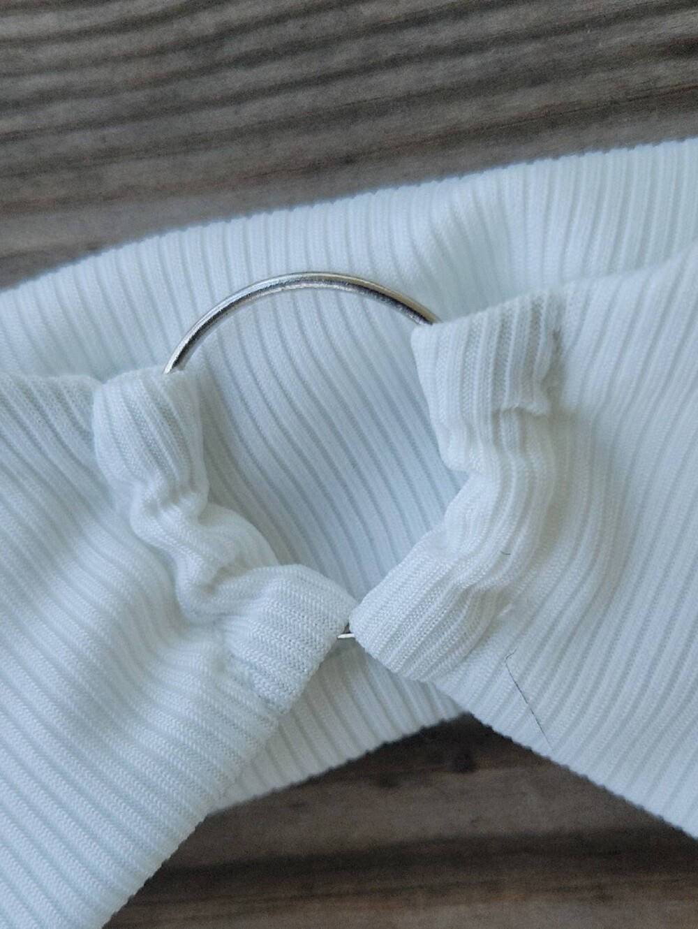 Zaful White Ribbed Ring-Front Bikini Set - Picture 3 of 7
